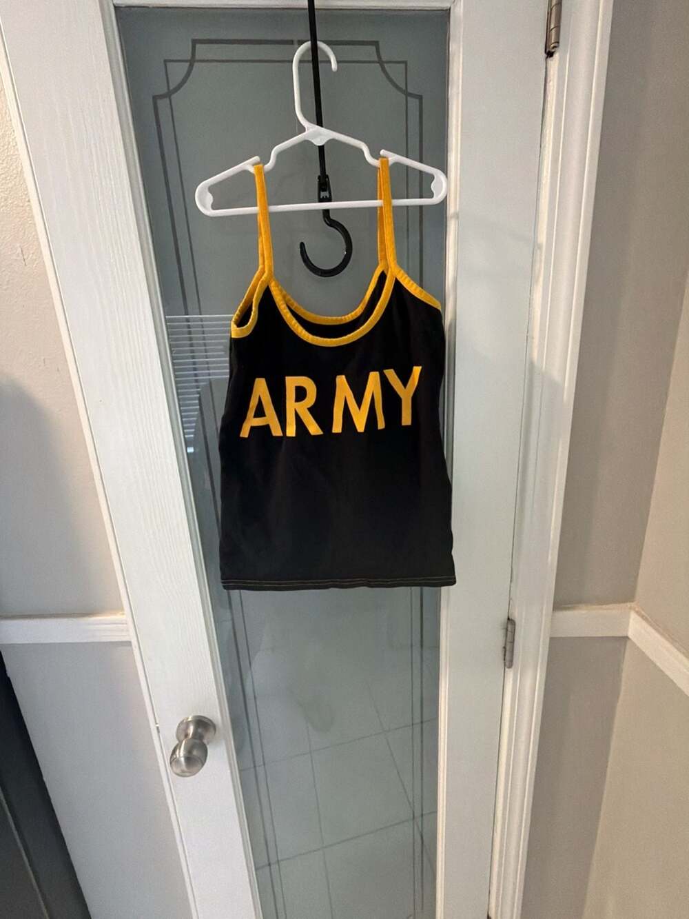 Vintage Rothco Army Black and Gold Spaghetti Strap Tank Top
